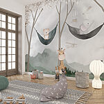 Wall murals Cartoon of a panda