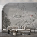 Wall murals Drawing of a building