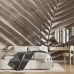 Wall murals Elegant pattern of palm leaves.