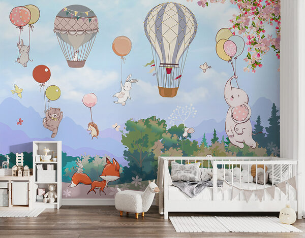 Hot air balloon in the sky Wall murals Hot air balloon in the sky
