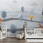 Wall murals Dog riding a bicycle