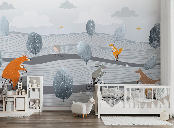 Dog riding a bicycle Wall murals Dog riding a bicycle