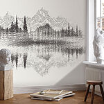 Wall murals Black silhouette of a tree