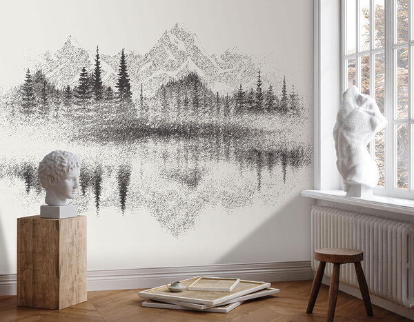 Black silhouette of a tree Wall murals Black silhouette of a tree