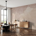 Wall murals Drawing of mountains and clouds