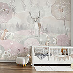Wall murals Painting of a deer and flowers