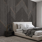 Wall murals Geometric pattern on wooden surface.