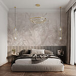 Wall murals Leaves pattern in soft sepia tones.