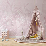 Wall murals Soft pastel palm leaves pattern