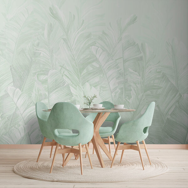 Wall mural Mint leaves pattern, elegant design