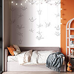 Wall murals Black and white drawing of a bird