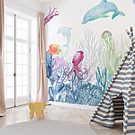 Wall murals Watercolor of a squid
