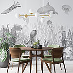 Wall mural Watercolor of a squid