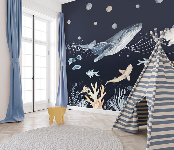 Wall murals Whale swimming in the water