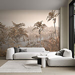 Wall murals Palm tree next to a body of water