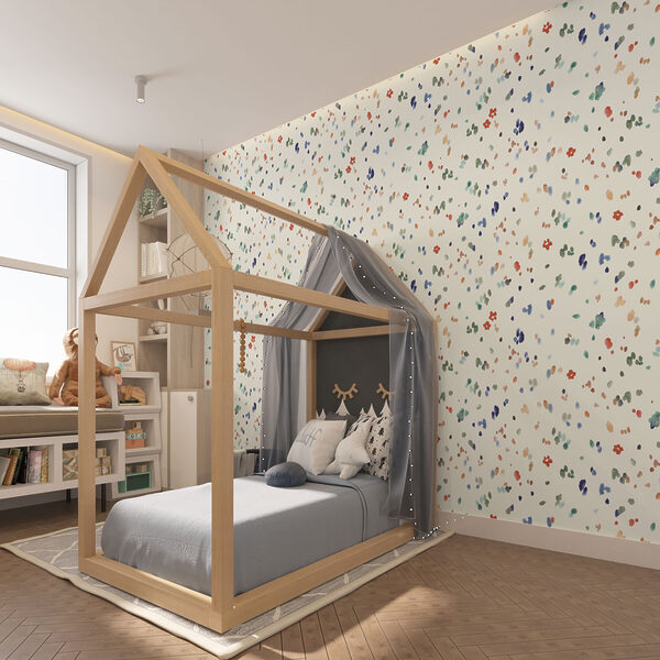 Colorful spots on a white background Wall murals Colorful spots on a white background