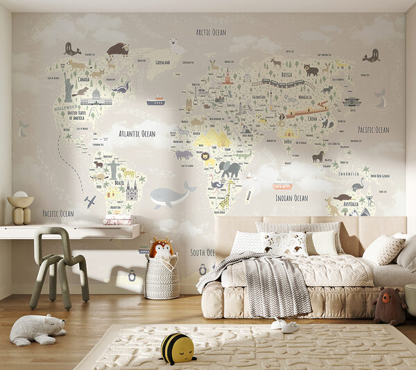 Map of the world Wall mural Map of the world
