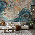 Wall murals Colorful swirling marble texture pattern.