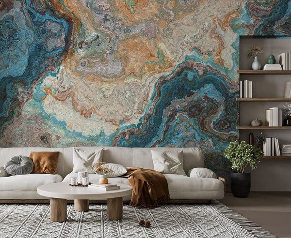 Colorful swirling marble texture pattern Wall murals Colorful swirling marble texture pattern