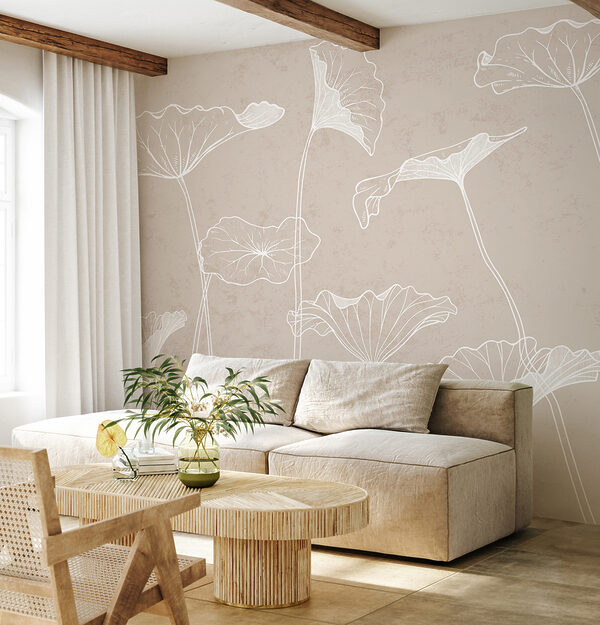 Drawing of a leaf Wall murals Drawing of a leaf