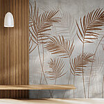Wall murals Brown leaves on a white background