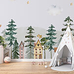 Wall murals Watercolor of a house