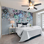 Wall murals Delicate floral design with butterflies.
