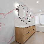 Wall mural Pink marble texture with veins