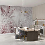 Wall murals Faded botanical print on textured surface.