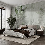 Wall murals Textured tropical leaves on concrete background.