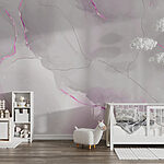 Wall murals Abstract pastel with pink accents.