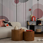 Wall murals Abstract circles and lines design.