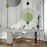 Wall murals Black circle with white lines