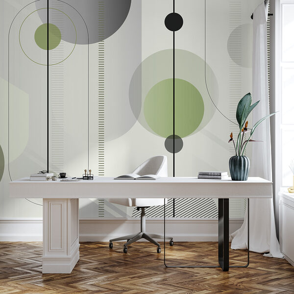 Wall murals Wall murals Black circle with white lines (SKU: u95379v3)