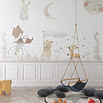 Wall murals Cartoon of a bear holding a candy cane