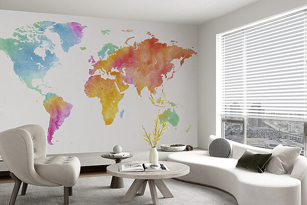 Map of the world Wall murals Map of the world