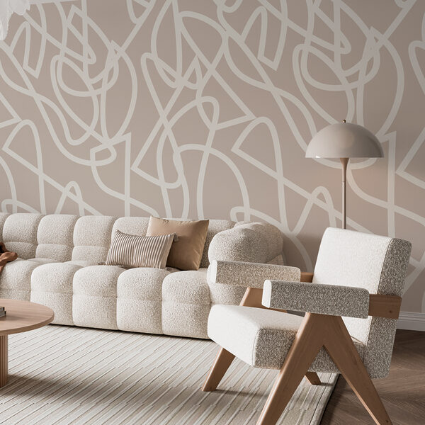 White lines on a gray background Wall murals White lines on a gray background