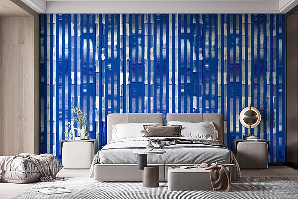 Wall mural Wall mural Blue and white striped pattern (SKU: u99084)