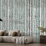 Wall murals Green and white pattern
