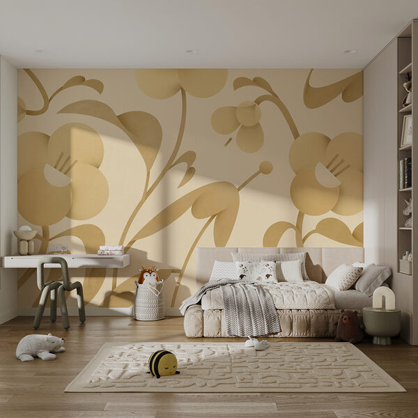 Wall murals Abstract floral pattern in pastel hues