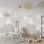 Wall murals Cartoon whale with stars