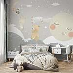 Wall murals White star on a grey background