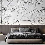 Wall murals Drawing of a woman's face