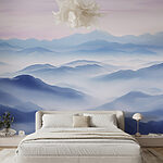 Wall murals Landscape of mountains with fog