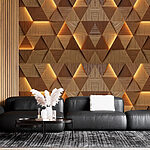Wall murals Wood and light in the shape of a triangle