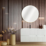 Wall murals Textured wooden wall with glowing lines.