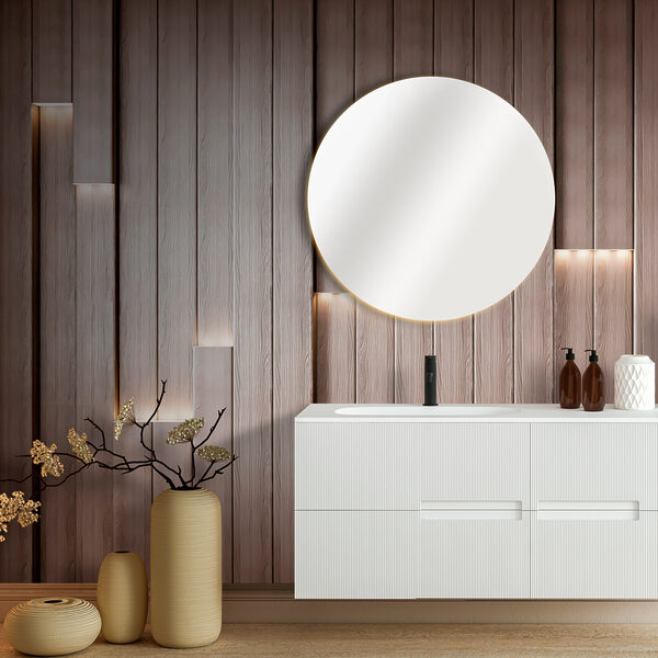 Textured wooden wall with glowing lines Wall murals Textured wooden wall with glowing lines