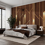Wall murals Elegant geometric wood pattern design.