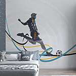 Wall murals Man kicking a football ball