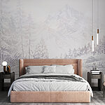 Wall murals Drawing of a mountain
